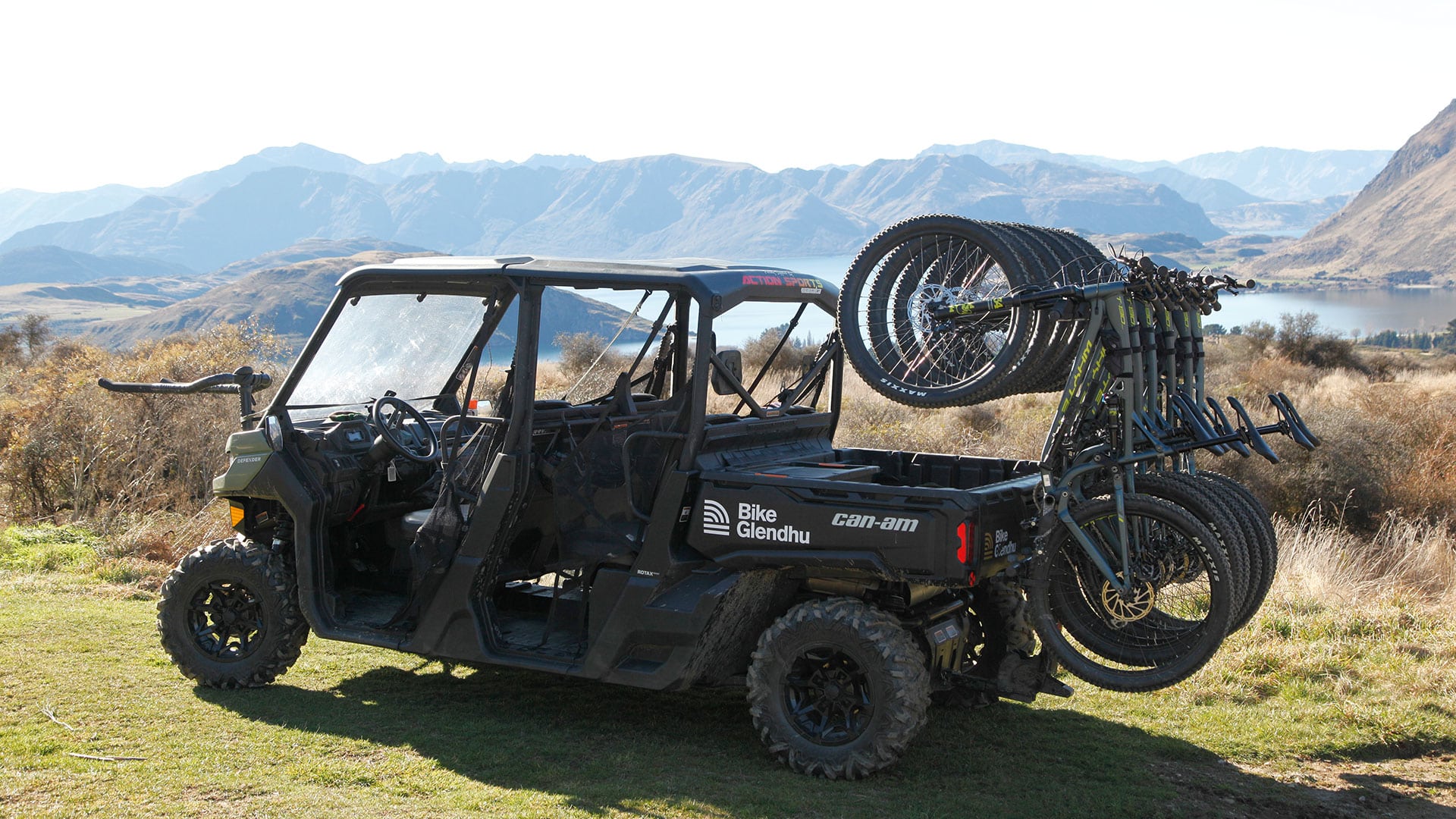 A Can-Am shuttle at Bike Glendhu