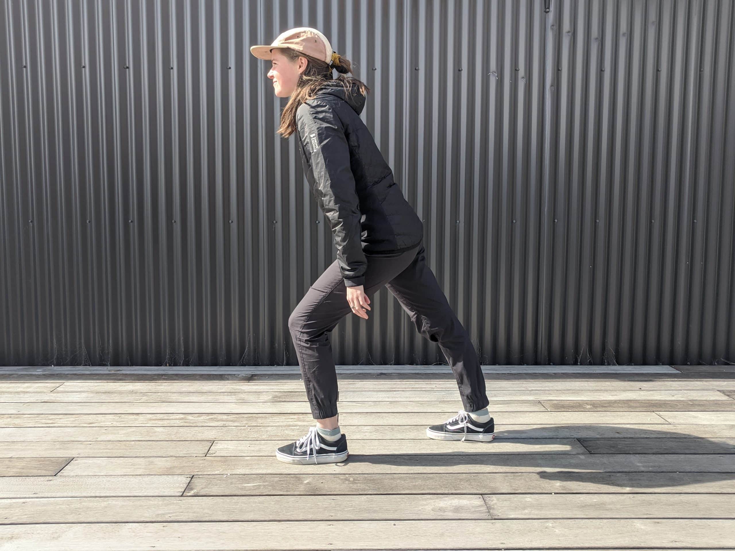 Hamstrings stretch for mountian bikers