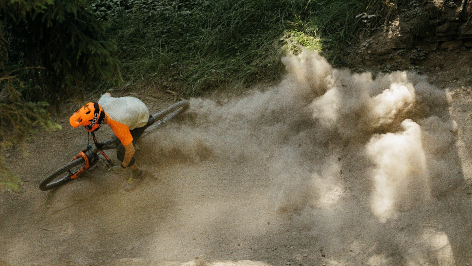 Mountain biker riding in POC clothing