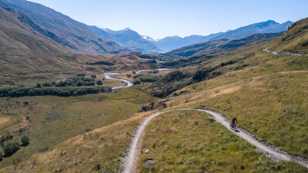 A rider on Adze Up at Bike Glendhu